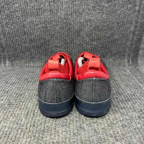 Ermenegildo Z Zegna Leather Knit Sneaker Casual Shoes Charcoal Grey Red Men 10.5